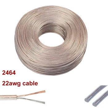 2464 Transparent Core 2 pin cabluri Electrice Cablu 22AWG 3A Clar de Cupru Cositorit Bar DC putere de aprovizionare conector de Iluminat cu led strip