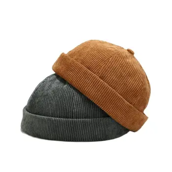 2021 Catifea Brimless Pălărie Proprietar Respirabil Iarna Beanie Hat Bumbac Retro cap de Craniu AdjustableHip Hop Bărbați Femei Pălărie