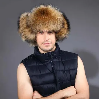 Real fox caciula de blana de sex masculin iarna blană de raton pălărie termică moda capac de blana