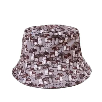 LDSLYJR Bumbac Imprimare Ciuperci Găleată Pălărie Pescar Pălăria în aer liber, de Călătorie Pălărie de Soare Capac Pălării pentru Bărbați și Femei 115