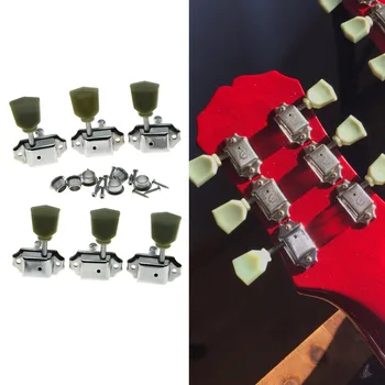 3Lx3R Chitara Cuie de Tuning Crom/Aur Tunere Capete de Mașini de Jad Verde Șir Tunere pentru Gibson Les Paul Guitar