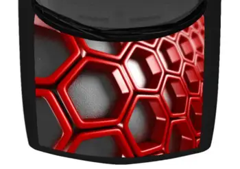 3D Hexagon Textura Roșu și Gri Design SUV Negru Van Masina Camion Capota Folie de Vinil Grafic Decal Autocolant