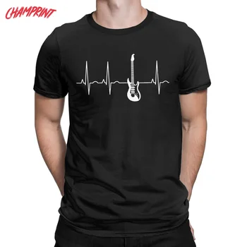 Bărbați Chitara Electrica Jucător Emoție Tricou Muzica Bumbac Îmbrăcăminte Amuzant Short Sleeve Crewneck Teuri Plus Dimensiune T-Shirt