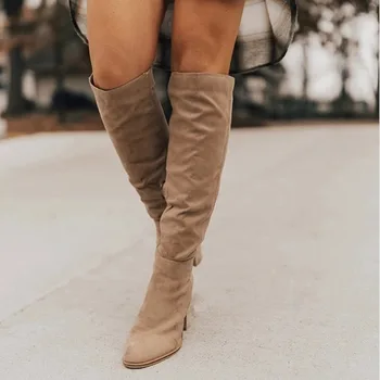 Femei Cizme Înalte 2022 Moda cu Fermoar Lateral Cizme, Pantofi cu Toc Femei Marimea 43 Femei Peste Genunchi Cizme Botas De Mujer