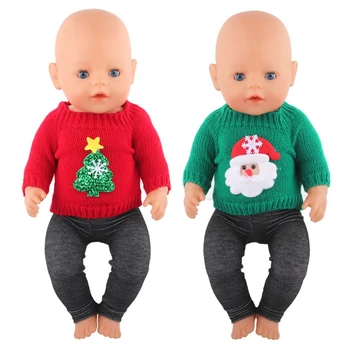 Papusa Tinuta de 17-18 Inch Păpuși de Crăciun de Iarnă Haine pentru 13inch Renăscut Baby Doll Ziua Festivalului Cadou