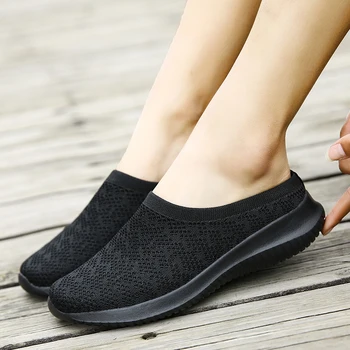 Vara Mocasini Papuci De Femei Pantofi Casual Jumătate Pantofi Catâri Femeie Ochiurilor Doamnelor De Mers Pe Jos De Lumină În Aer Liber Feminin Apartamente Plus Dimensiune 2022