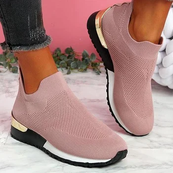 Adidasi Femei Vulcanizat Pantofi Femei Culoare Solidă Slip-On Sneakers pentru Femei Casual Pantofi Sport 2021 Moda Mujer Pantofi