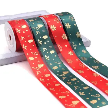 10 Metri 25mm Crăciun Panglică Imprimată de Crăciun Poliester Panglică Pentru Manual de Design, Decor de Crăciun Cadou de Ambalare