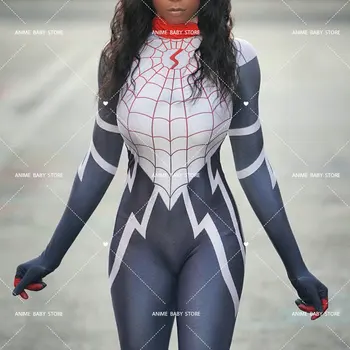 Spider Fata de Cosplay, Costume de Halloween pentru Femei Film cu Supereroi Cindy Luna Costume Cosplay Mătase de Păianjen Cosplay Bodysuit