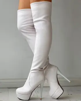 Plus Dimensiune 32-46 Lady Sexy Coapsei Cizme Platforma De Toamna Super Tocuri Inalte Cizme Femei Tocuri Înalte, Rochie De Petrecere Pantofi De Femeie