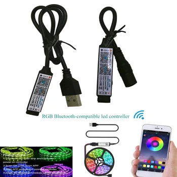 DC5-24V USB/DC Mini compatibil Bluetooth Telefon Inteligent APP Controller Wireless de Control Pentru 5050 3528 RGB LED Strip Lumina