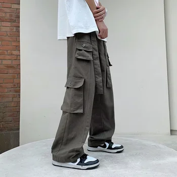 Salopetă bărbați 2022 nou Pantaloni Barbati Stil de Buzunar Multi vrac de moda pentru tineri pantaloni casual retro versatil pantaloni drepte om