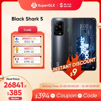 Global Original, Versiunea Black Shark 5 5G Jocuri Telefon Snapdragon 870 5G 144Hz AMOLED 120W încărcare Rapidă 64MP Smarphone