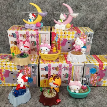 Kawai Sanrio PVC Model Hello Kitty Melodia Mea Mașină Mică Desktop Ornamente Anime Figura Jucărie Luna Baie Decorare Tort Cadouri