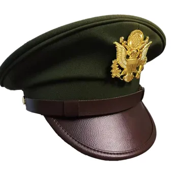 Al doilea RĂZBOI mondial Armata SUA Verde, cu Boruri Largi Ofițer de Pălării de Moda Militare Capace Stil Clasic Pentru Colectarea Cosplay Show