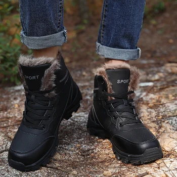 Barbati Cizme de Zapada Impermeabile Adidasi Super Cald pentru Bărbați Ghete Outdoor Anti-alunecare de sex Masculin Bocanci Pantofi de Lucru Dimensiune 45 Mens Pantofi