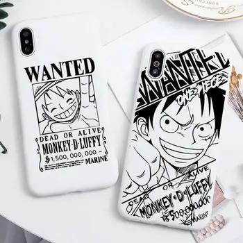 Japonia Anime One Piece Luffy Zoro alb-Negru linie de Telefon Caz Pentru iphone Plus 13 14 11 12 Mini Pro Max XS X XS XR Capac Alb