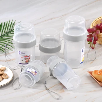 Micul dejun Pe drum Cupe de Cereale Și Lapte Recipient Etanș de Depozitare a Alimentelor Cutie Sigilat Transparente Congelator Cupa-tip de Depozitare a Alimentelor