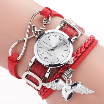 Nou 1 BUC Ceasuri de Moda Pentru Femei de Lux Argint Pandantiv Inima Curea din Piele Cuarț Ceas Doamnelor Ceas de mână Cuarț Ceasuri de mana