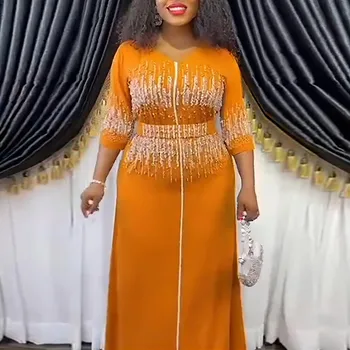 African Rochie Pentru Femei Boubou Africain Femme Diamante Dashiki Haine Cu Maneca Lunga De La Ankara Fata Rochie De Partid Musulman Moda Abaya