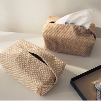 Bumbac și pânză arta țesutului caseta forma simpla de pompare cutie de hârtie de sac de depozitare creative home living, masa de sufragerie masina
