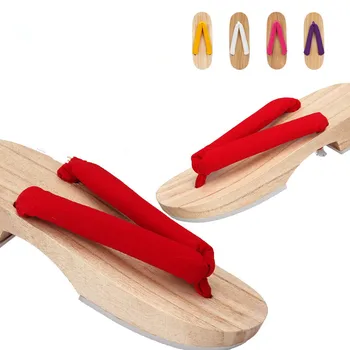 Femei Vara Sandale de Lemn Toc Plat Clasic Japonia Geta Naturala de Culoare de Vară Papuci Flip-Flops Cosplay Pantofi Casual Saboți