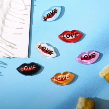 100Pc Strasuri Unghii Pentru Unghii Iubesc Buzele Design Rășină Pietre Ziua Îndrăgostiților de Decorare Arta de Unghii Manichiura UV Gel de Unghii cu Pietre