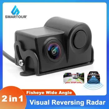 SMARTOUR 2 IN 1 Video, Senzor de Parcare Auto Reverse Backup Vedere din Spate aparat de Fotografiat cu Detector de Radar Senzori BiBi Indicator Alarmă
