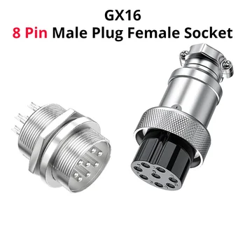 GX16 Industriale 8 Pini Aviației Plug de sex Masculin / de sex Feminin Soclu Conector 8 Core Cupru Pur Priza de Putere Cap