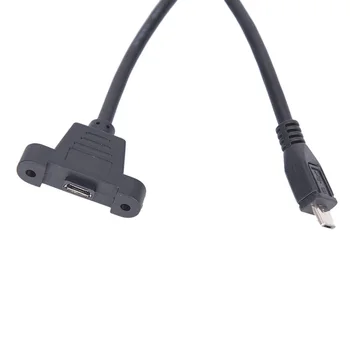 Micro USB USB 2.0 de sex Masculin Conector Micro USB 2.0 de sex Feminin Cablu de Extensie 30cm, 50cm Cu Șuruburi Montare pe Panou Gaura