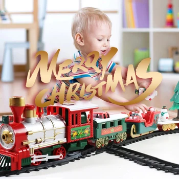 Crăciun Tren Electric Jucărie Feroviar Masina Mini Tren Cadru Cu Sunet De Lumină Pom De Crăciun Decoruri Copil Jucărie De Anul Nou Cadou De Crăciun