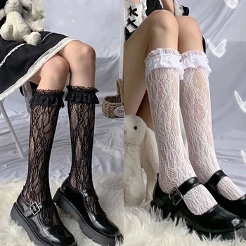Femei Bumbac Șosete Noi Lolita Japonez Stil de Colegiu Dantelă Subțire Fată pe Genunchi Șosete Drăguț Strada Harajuku Feminin e JK Gramada de Sosete