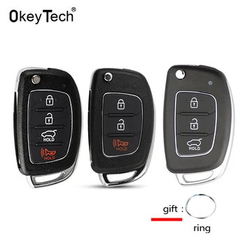 OkeyTech Înlocuire Flip Telecomanda breloc Cheie Auto de Caz Pentru Hyundai IX35 I20 I30 IX45 Netăiat Lama Cheie Shell Cu 3/4 Butoane Pad