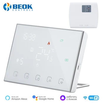 Beok Noi Tuya Termostat Wireless Wifi Baterii de Apa Cazan de Gaz de Încălzire cu Regulator de Temperatură Funcționează cu Alexa, Alice