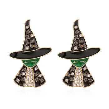Petrecere de Halloween Accesorii Bijuterii Pălărie Vrăjitoare Pave Cristal Farmec Vrăjitoare Email Cercei Stud pentru Femei Fete Cadou