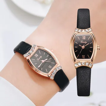 Veselie Femei Brand Ceas Oval Cuarț pentru Femei de Moda de Lux Cristal Dial Curea din Piele Ceas Ceasuri reloj mujer Cadou