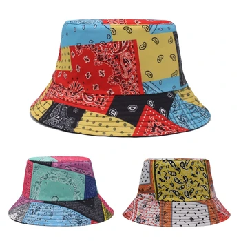 Noi Panama Caju Imprimare Găleată Pălărie De Femei De Vară, Pălării De Soare Pentru Barbati Reversibile Pescar Pălărie De Protecție Solară Plajă, Pescuit Bob Capace