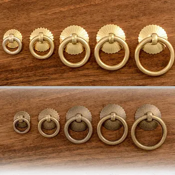 Vintage Brass Cabinetul Inel Butoane Trage de Aur Bucătărie Sertar Dulap Mânerele ușilor-1Pack
