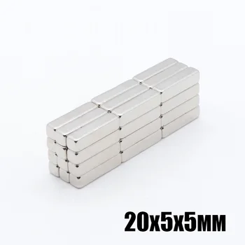 50pcs 20x5x5 mm Cuboid Bloc 20x5x5 mm foarte Puternic N35 de înaltă calitate de pământuri Rare magneți NdFeB 20*5*3 mm, Magnet de Neodim