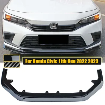Negru lucios Direct Pentru Honda Civic 2022 2023 11 prelungire Bara Fata Spoiler Separator Deflector de Paza Body Kit Accesorii Auto