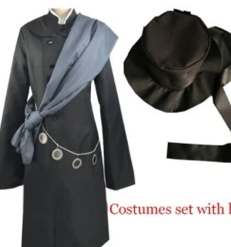 Black Butler Kuroshitsuji pompe Funebre Cosplay Costum pentru Petrecerea de Halloween-a Făcut un Set Complet cu Pălărie și Lanț Peruca