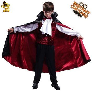 De lux Vampir Baieti Costum Rochie Fancy în Sărbători Halloween Înfricoșător Copil Vampir Costum de Haine