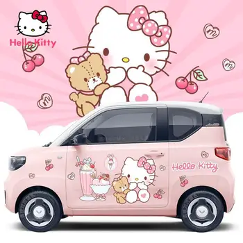 Hello Kitty Autocolant Auto caroserie Capota Desene animate Decorare Autocolant Auto Personalitate Crea Arcul Urs inghetata Element de Iubirea Fetei.