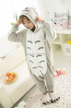 Kigurumi Noi De Iarna Anime Pijamale Adult Flanel Minunat Totoro Unisex Pijamale Cosplay Costum Animal Onesie Pijamale Pijamale