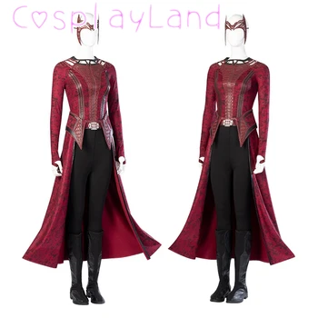 Halloween Wanda Cosplay Maximoff Costum Ciudat În Multivers de Nebunie Costum de Vrăjitoare Accesorii Rochie Stacojie Personalizate