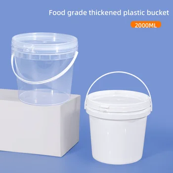 Gol 2L Găleată de Plastic cu Capac Rotund de Scurgere, Recipientul Alimente Grad de Ambalare Găleți pentru produse alimentare lichide se Ingroase