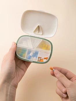 De călătorie Portabil Pastila de Caz 5 Grile Mini Carry-on Bagaje Caseta de Pilula Medicina Cutter Compartiment Sigilat Medicina Splitter Box