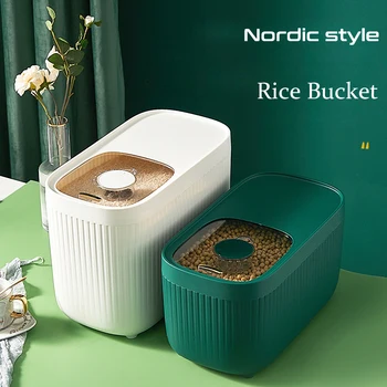 Stil Nordic Orez Găleată Containere De Depozitare A Alimentelor De Insecte-Dovada De Umiditate-Dovada De Cereale Organizator Cutie Bucătărie Acasă Cereale Borcan Sigilat