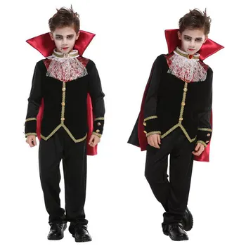 Umorden Băieți Gotic Înfricoșător Vampira Cosplay Costum Vampir Copii Copilul Petrecere De Halloween Masquerade Mardi Gras Rochie Fancy B-0153