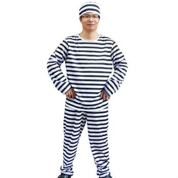 Halloween Costum Adult Prizonier Cosplay Prison Break Horror Amuzant Petrecere Potrivite Pentru 165-185